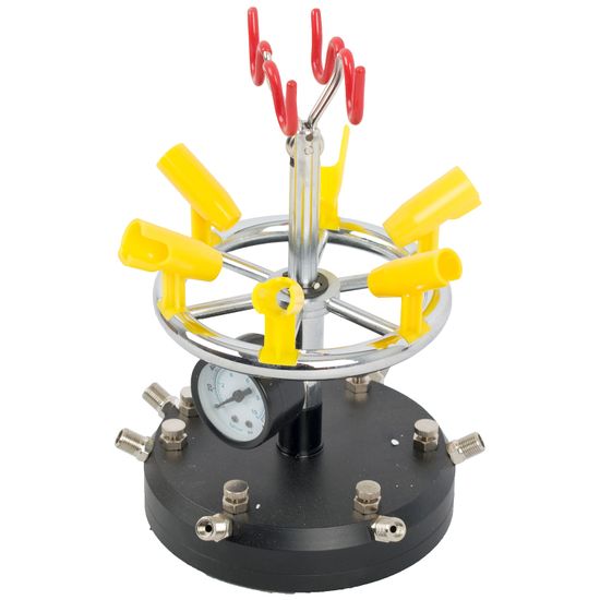 AIRCRAFT Air Brush Stand (6) 6 Ports & Pressure Guage